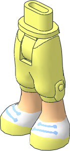 Figure Friends Hips and Legs with Cropped Trousers, Light Nougat Legs and Shoes with White Tops and Bright Light Blue Laces Pattern