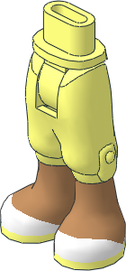 Figure Friends Hips and Legs with Cropped Trousers, Medium Nougat Legs and White Shoes Pattern