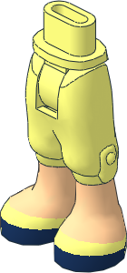 Figure Friends Hips and Legs with Cropped Trousers, Light Nougat Legs and Shoes with Dark Blue Soles and Stripe Pattern