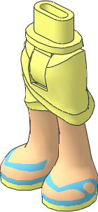 Figure Friends Hips and Legs with Wrap-around Skirt with Light Nougat Legs and Medium Azure Sandals Pattern