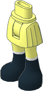 Figure Friends Hips and Legs with Pleated Skirt with Black Boots, White Fur Border Pattern