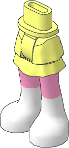 Figure Friends Hips and Legs with Layered Skirt with Bright Pink Legs, and White Boots Pattern