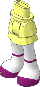 Figure Friends Hips and Legs with Layered Skirt with White Legs and Magenta Shoes with Ankle Straps Pattern