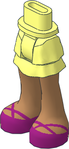 Figure Friends Hips and Legs with Layered Skirt with Medium Nougat and Magenta Crossed Straps Sandals Pattern