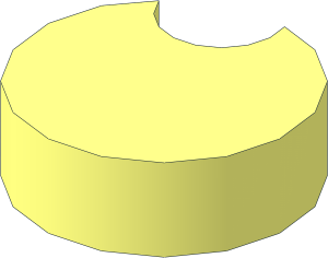 Stud with Hole at Outer Edge with LEGO Logo - Left