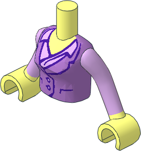 Figure Friends Woman Torso with Arms with Medium Lavender Vest over Lavender Shirt Pattern