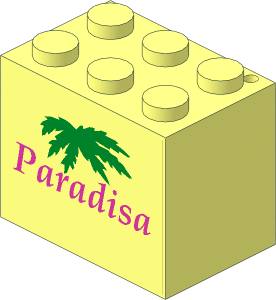 Container Cupboard 2 x 3 x 2 with "Paradisa" and Green Palm Leaves Sticker