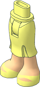 Figure Friends Hips and Legs with Long Skirt with Light Nougat Legs and Open Toe Shoes Pattern