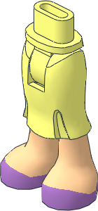 Figure Friends Hips and Legs with Long Skirt with Light Nougat Legs and Medium Lavender Shoes Pattern