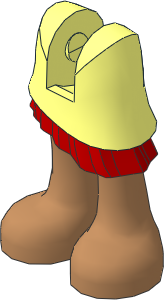 Figure Friends Legs with Asymmetrical Layered Skirt with Red Ruffle and Medium Nougat Legs Pattern