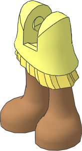 Figure Friends Legs with Asymmetrical Layered Skirt with Bright Light Yellow Ruffle and Medium Nougat Legs Pattern