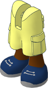 Figure Friends Legs with Cargo Pants with Reddish Brown Legs, Dark Blue Shoes with Light Bluish Grey Laces and Soles Pattern