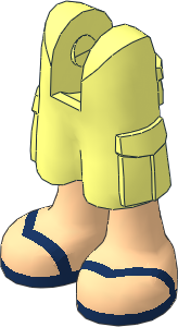 Figure Friends Legs with Cargo Pants with Light Nougat Legs and Dark Blue V-Shaped Straps Sandals Pattern