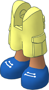 Figure Friends Legs with Cargo Pants with Nougat Legs and White Laces Blue Sneakers Pattern