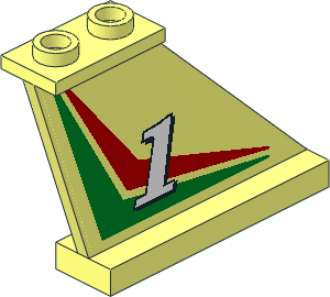 Tail  4 x  1 x  3 with Number  1 on Red and Green Chevrons Right Sticker