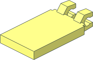 Tile  2 x  3 with Clips Horizontal (Angled Clips)