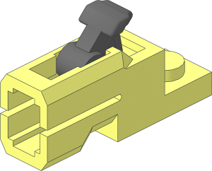 Plate  1 x  2 with Mini Shooting Blaster Type 2 with Dark Bluish Grey Trigger