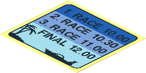Sticker  3.5 x  3.9 with Schedule for Boat Race