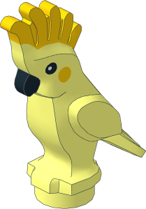 Animal Bird Cockatoo with Yellow Crest and Cheeks Pattern