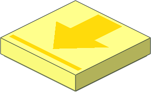 Tile  2 x  2 with Yellow Arrow and Stripe Pattern