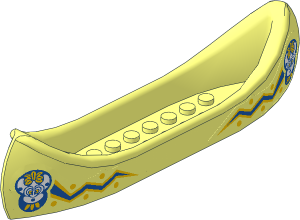 Boat Canoe  4 x 16 with with Indigo Islanders Mask Stickers on Both Sides