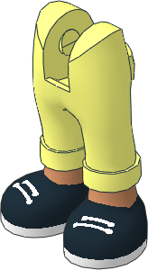 Figure Friends Legs with Folded Trousers with Nougat Feet and Black Shoes with White Laces and Sole Pattern