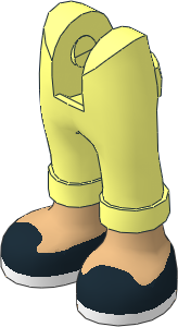 Figure Friends Legs with Folded Trousers with Medium Tan Feet and Black Ballerina Shoes with White Sole Pattern