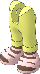 Figure Friends Legs with Folded Trousers with White Feet and Metallic Pink Sandals Pattern