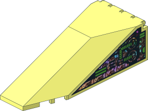 Windscreen 10 x  4 x  2.333 Canopy with Black and Green Unitron Circuitry Stickers on Both Sides