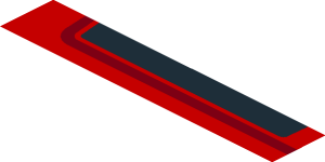 ~Sticker  1.8 x  1.9 with Black Air Vent Large on Red Background Right - Fourth Face