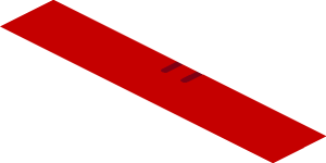 ~Sticker  1.8 x  1.9 with Black Air Vent NACA on Red Background - Fourth Face