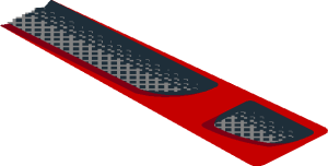 ~Sticker  0.8 x  5.8 with Black Air Vent on Red Background