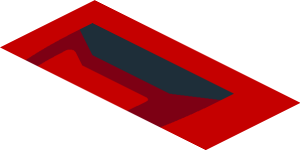 ~Sticker  0.8 x  1.9 with Black Air Vent NACA on Red Background Right - Second Face