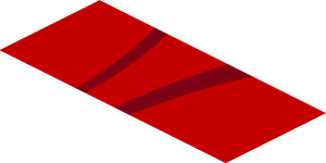 ~Sticker  0.8 x  1.9 with Black Air Vent NACA on Red Background Right - Fourth Face