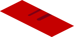 ~Sticker  0.8 x  1.9 with Black Air Vent NACA on Red Background Right - Fifth Face