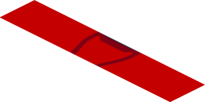 ~Sticker  1.8 x  1.9 with Black Air Vent NACA on Red Background - Second Face