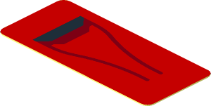 Sticker  0.8 x  1.8 with Black Air Vent NACA on Red Background