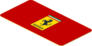 Sticker  0.9 x  1.8 with Ferrari Badge on Red Background