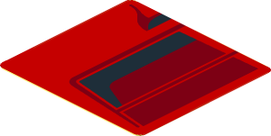 Sticker  1.8 x  1.9 with Black Air Vent Large on Red Background Left