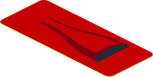 Sticker  0.8 x  1.9 with Black Air Vent NACA on Red Background Right