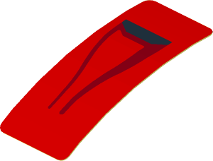 Sticker  0.8 x  1.9 with Black Air Vent NACA on Red Background Right (Formed)