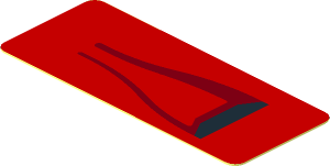 Sticker  0.8 x  1.9 with Black Air Vent NACA on Red Background Left