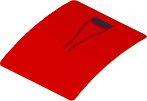 Sticker  1.8 x  1.9 with Black Air Vent NACA on Red Background (Formed)