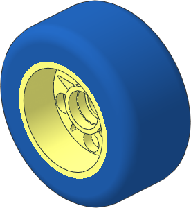 Wheel 15 x 30 with Integral Hard-Plastic Smooth Blue Tyre Pattern
