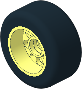 Wheel 15 x 30 with Integral Hard-Plastic Smooth Black Tyre Pattern