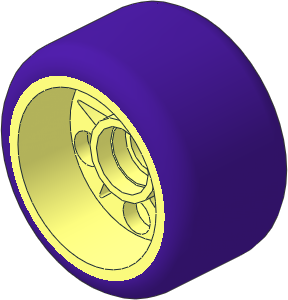 Wheel 15 x 24 with Integral Hard-Plastic Smooth Medium Lilac Tyre Pattern
