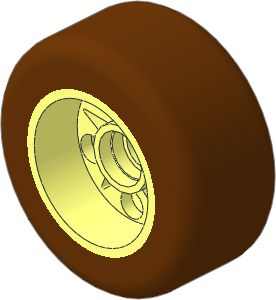 Wheel 15 x 30 with Integral Hard-Plastic Smooth Reddish Brown Tyre Pattern