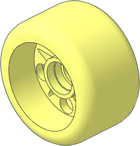 Wheel 15 x 24 with Integral Hard-Plastic Smooth Tyre