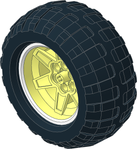 Wheel Rim 34 x 56 with  6 Spokes and  6 Pegholes with White Rim Front Pattern with Tyre 44/ 44 x 56 Off Road