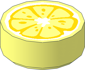 Tile  1 x  1 Round with with Orange Fruit Slice Pattern